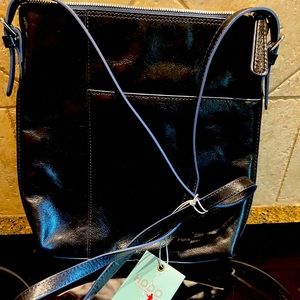 HOBO  Alessa  Cross Body Bag, Black Color, Top Grain Leather, NEW WITH TAGS